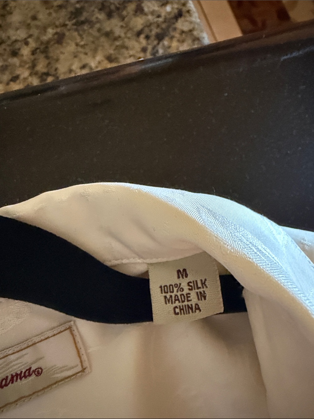 Tommy Bahama Cream Tropical Button-Down Short Sleeve Shirt - Picture 7 of 8
